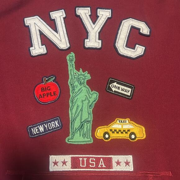 Fashion Touch by K. Limited Edition Maroon NYC Love Hoodie Women's Size Large !! - Picture 8 of 8